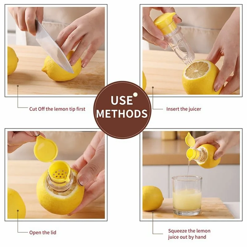 Multi-Function Manual Lemon Squeezer Hand Fruit Juicer with Built-In Filter (BPA Free, No FDA)