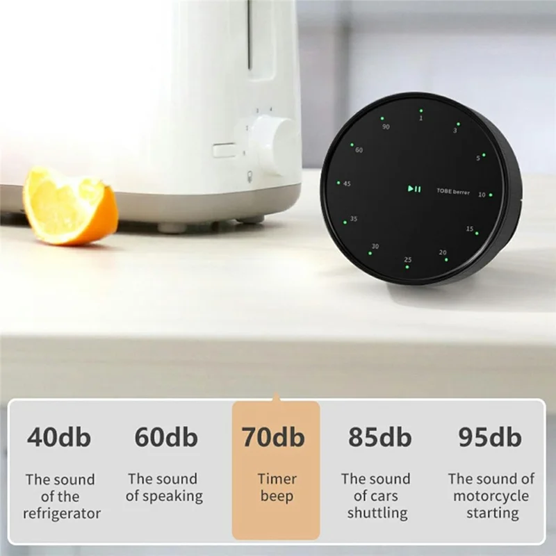 Magnetic Rotating Countdown Timer Kitchen Student Learning Time Manager Time Reminder with Bracket - Black