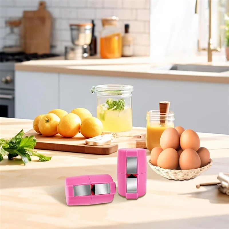Handheld Egg Shell Opener PP + Stainless Steel Egg Shell Separator Kitchen Gadget - Pink