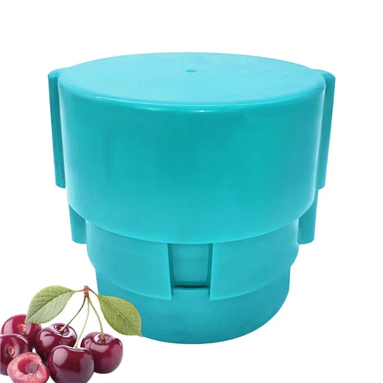 Rimozione Del Nucleo di Ciliegia in Plastica di Ciliegia di Ciliegia Portatile Con 6 Fori Singoli Strumenti di Rimozione Dei Semi di Ciliegia - Blu