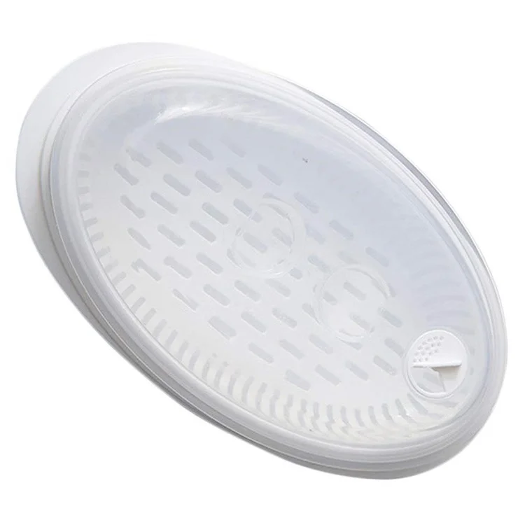 Vaporera de pescado para microondas, bandeja multiusos para cocinar al vapor pescado, vaporera ovalada para horno microondas con tapa (libre de BPA, sin aprobación de la FDA)