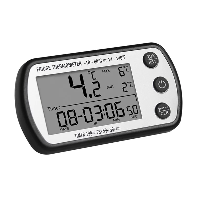 Magnetic suction digital food thermometer for refrigerator food preservation, electronic temperature tester