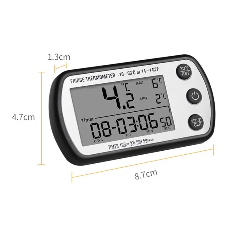 Magnetic suction digital food thermometer for refrigerator food preservation, electronic temperature tester
