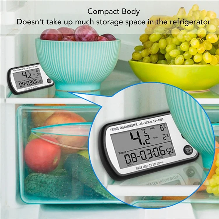 Magnetic suction digital food thermometer for refrigerator food preservation, electronic temperature tester