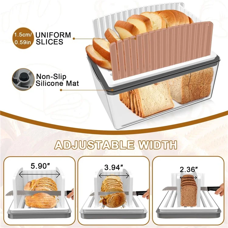 Bread Slicer DIY Adjustable Toast Loaf Slicing Machine Bread Cutting Guide Tool (BPA Free, No FDA)