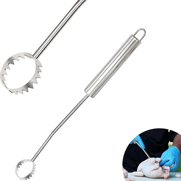 Stainless Steel Poultry Lung Remover Turkey Chicken Gutting Tool (No FDA Certified, BPA-Free)