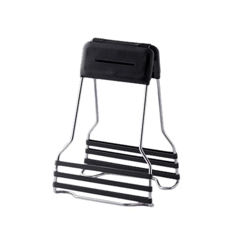 AAB050 PP+Stainless Steel+Silicone Bowl Gripping Tool Kitchen Anti-scald Bowl Plate Cup Clip - Black