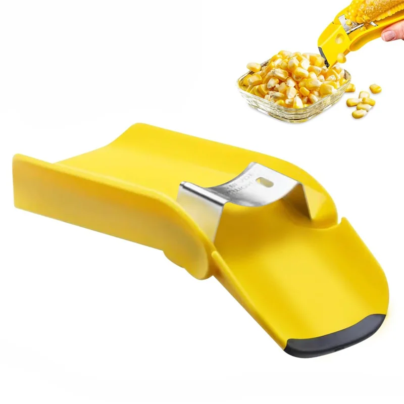 Stainless Steel Blade Corn Cob Stripper Quick Corn Kernel Separator Kitchen Gadget (BPA Free, No FDA)