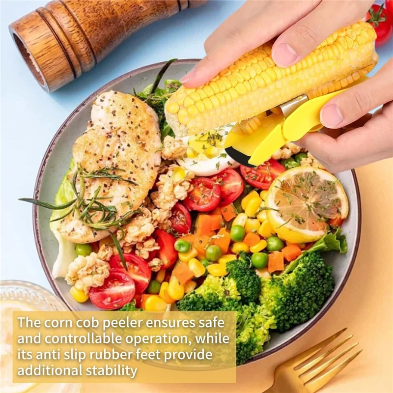 Stainless Steel Blade Corn Cob Stripper Quick Corn Kernel Separator Kitchen Gadget (BPA Free, No FDA)