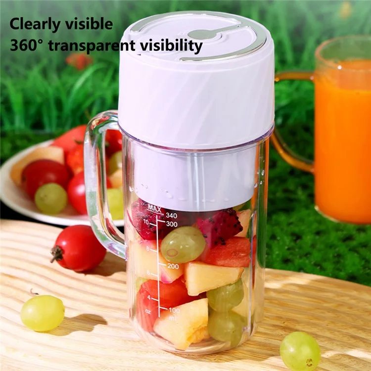 Tragbarer Entsafter 1200 mAh Wiederaufladbarer Mini-Entsafter-Becher (Ohne FDA, BPA-frei) - Lila