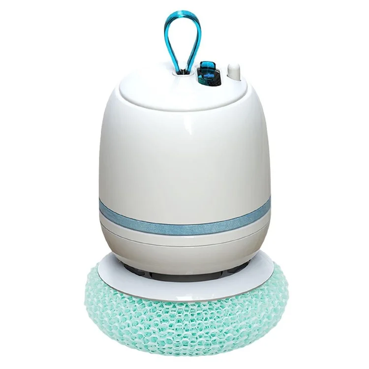 Cepillo de limpieza eléctrico recargable, rotación inalámbrica, de mano, para platos, ollas y cuencos - Azul cielo