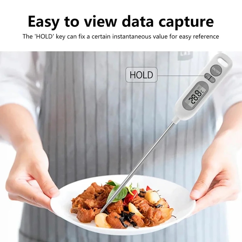 6011 Large LCD Display Food Digital Thermometer BBQ Cooking Meat Temperature Meter (No FDA, BPA Free)