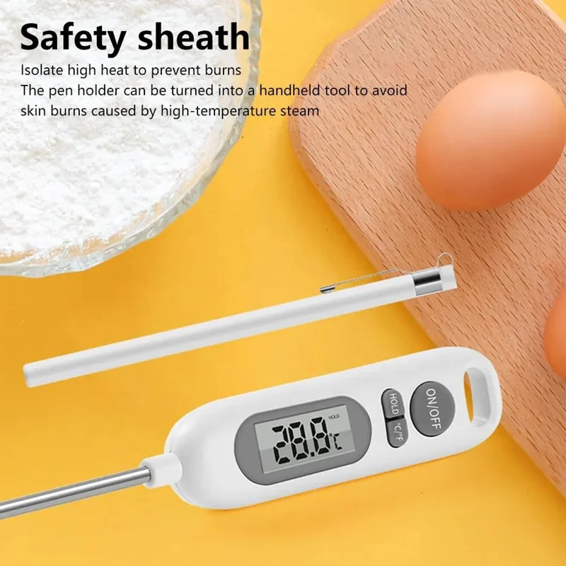 6011 Large LCD Display Food Digital Thermometer BBQ Cooking Meat Temperature Meter (No FDA, BPA Free)