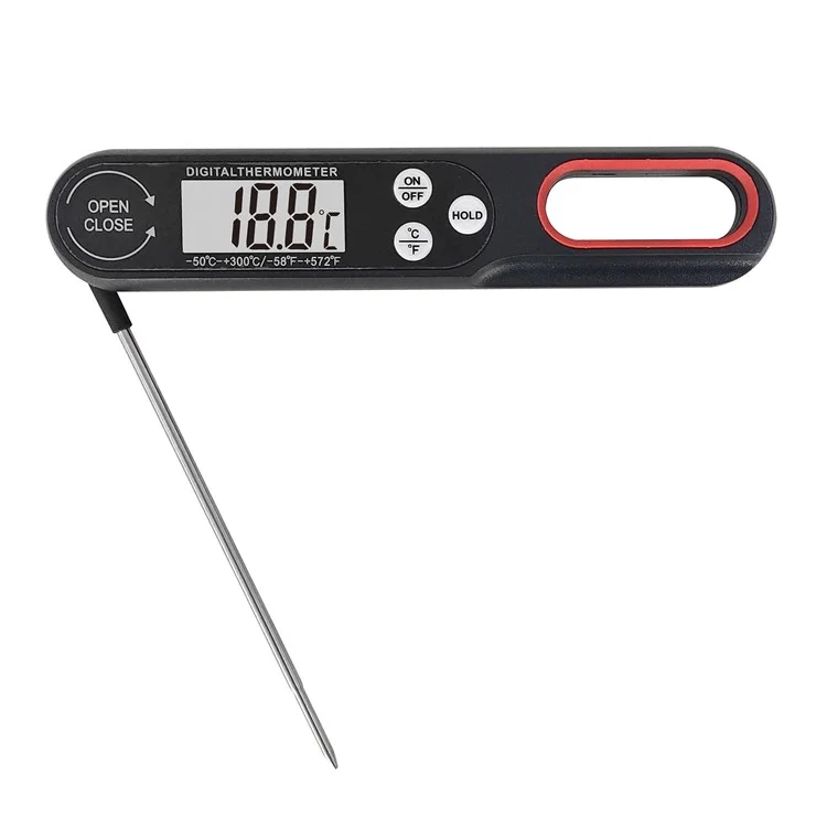 1008 Digital Food Thermometer BBQ Grilling Meat Temperature Meter without Backlight (No FDA, BPA Free) - Black