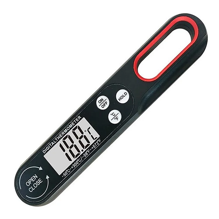 1008 Digital Food Thermometer BBQ Grilling Meat Temperature Meter without Backlight (No FDA, BPA Free) - Black