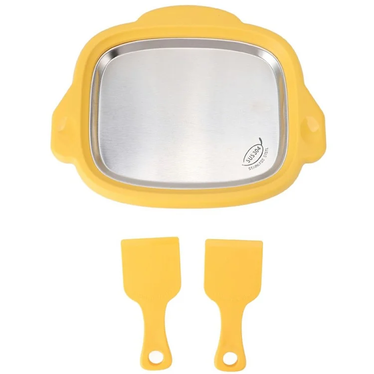 Fabbricatore di rotoli di gelato in acciaio inossidabile per uso domestico, macchina multifunzione per yogurt congelato con 2 spatole (FDA, senza BPA) - Giallo
