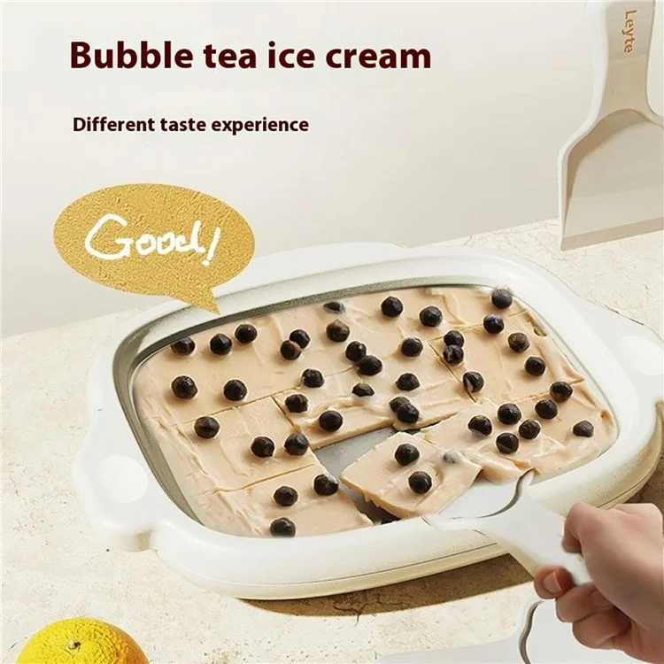 Fabbricatore di rotoli di gelato in acciaio inossidabile per uso domestico, macchina multifunzione per yogurt congelato con 2 spatole (FDA, senza BPA) - Giallo