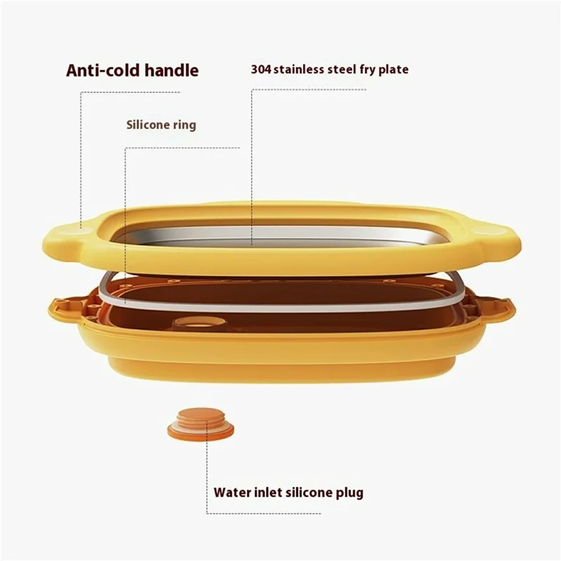 Rullningsmaskin för glass i rostfritt stål för hemmet, multianvändning, frysglassmaskin med 2 spatlar (FDA, BPA-fri) - Vit