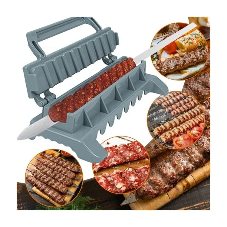 Portabile Pieghevole Barbecue Kebab Maker ABS Utensile per grigliare all'aperto Stampo per Spiedini di Carne (Senza FDA, Senza BPA)