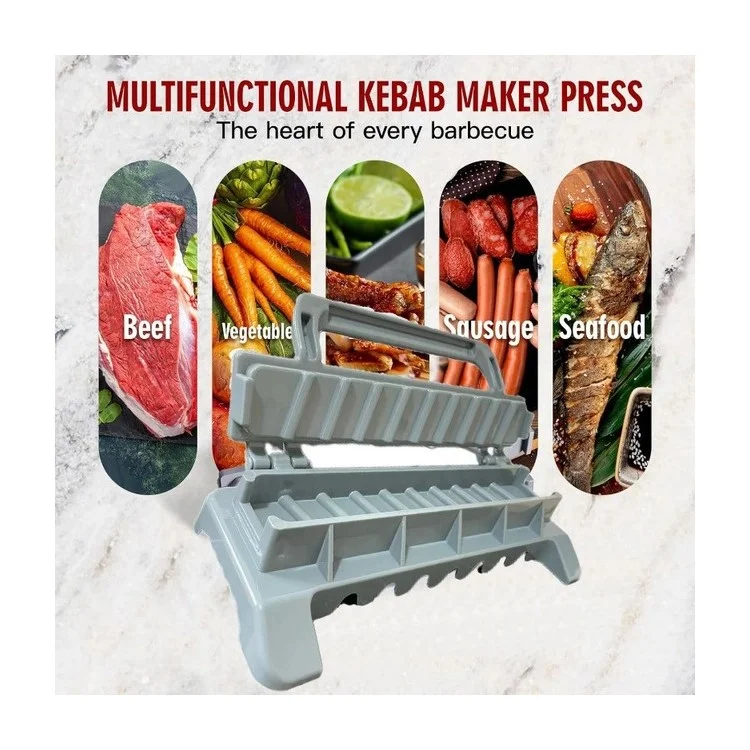 Portabile Pieghevole Barbecue Kebab Maker ABS Utensile per grigliare all'aperto Stampo per Spiedini di Carne (Senza FDA, Senza BPA)
