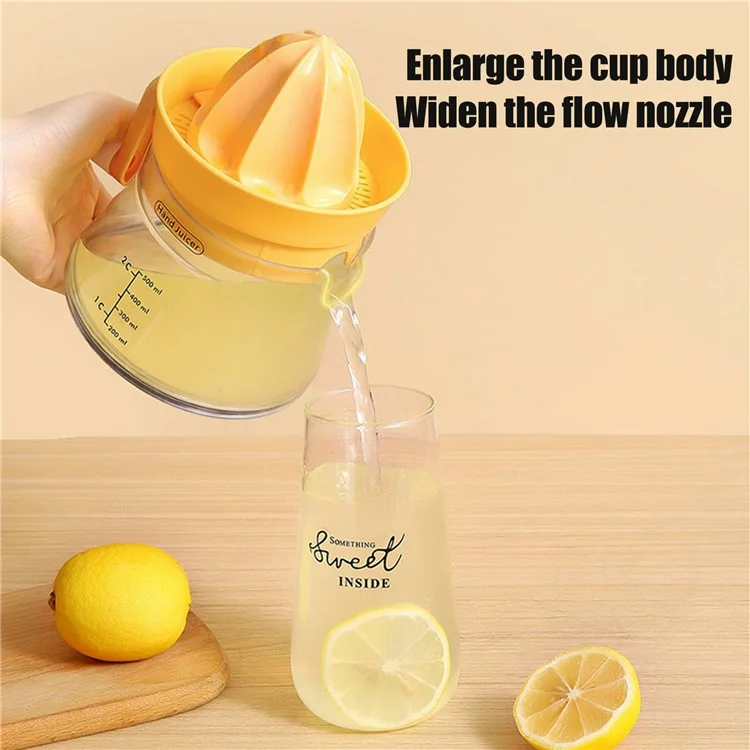 Manual Juicer Rotating Hand Crank Citrus Juicer Fruit Squeezer for Orange Lemon Watermelon (BPA Free, No FDA) - Orange