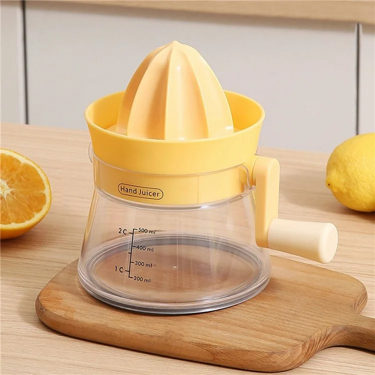 Manual Juicer Rotating Hand Crank Citrus Juicer Fruit Squeezer for Orange Lemon Watermelon (BPA Free, No FDA) - Orange