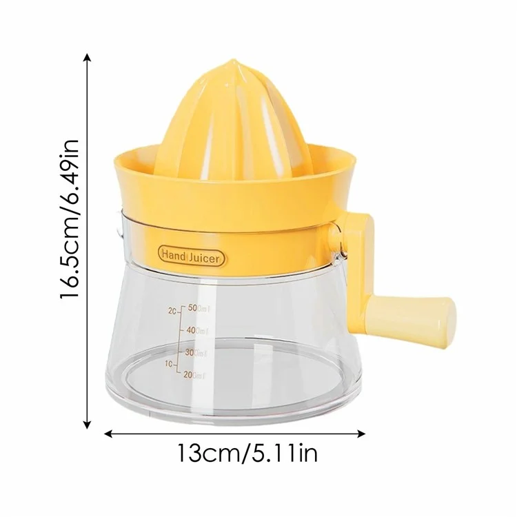 Manual Juicer Rotating Hand Crank Citrus Juicer Fruit Squeezer for Orange Lemon Watermelon (BPA Free, No FDA) - Orange