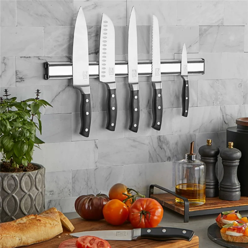 14 Inch Aluminum Alloy Magnetic Knife Holder Wall Mounted Kitchen Knife Storage Rack