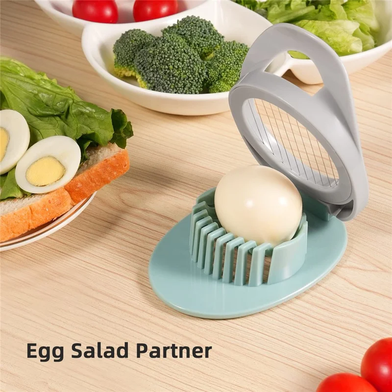 Egg Slicer 304 Stainless Steel Cutting Wires Egg Cutter Salted Duck Egg Divider Kitchen Tool - Green