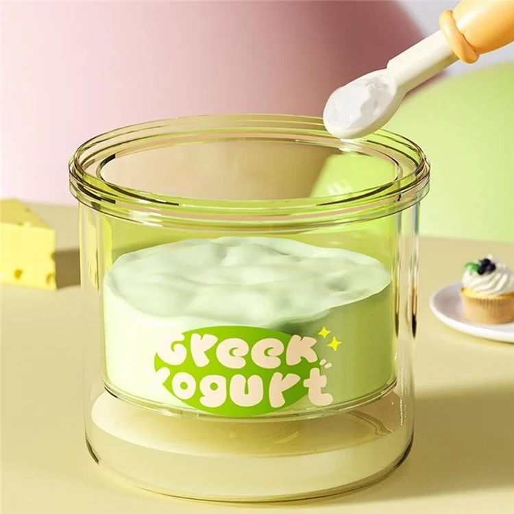 Greek Yogurt Strainer Round Shape Yogurt Separator Cold Brew Compression Fine Mesh Filter ( BPA Free , No FDA ) - Yellow