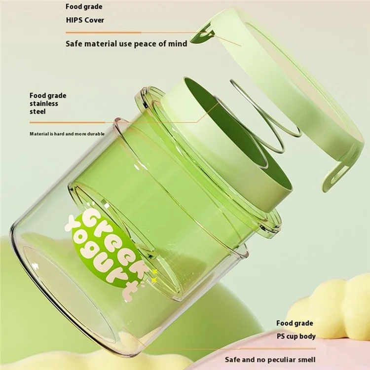 Greek Yogurt Strainer Round Shape Yogurt Separator Cold Brew Compression Fine Mesh Filter ( BPA Free , No FDA ) - Yellow