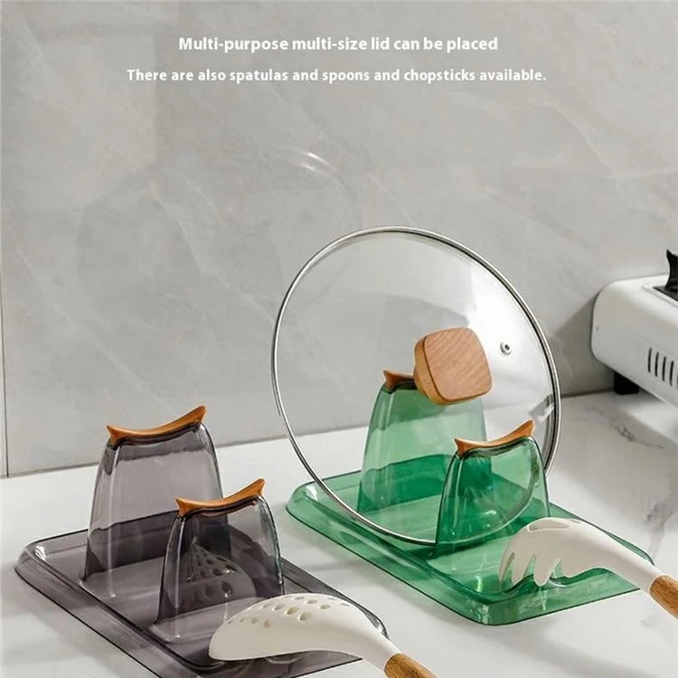 Pot Lid Rack Kitchen Organizer Utensil Holder PET Silicone Countertop Storage Cutting Board Stand - White