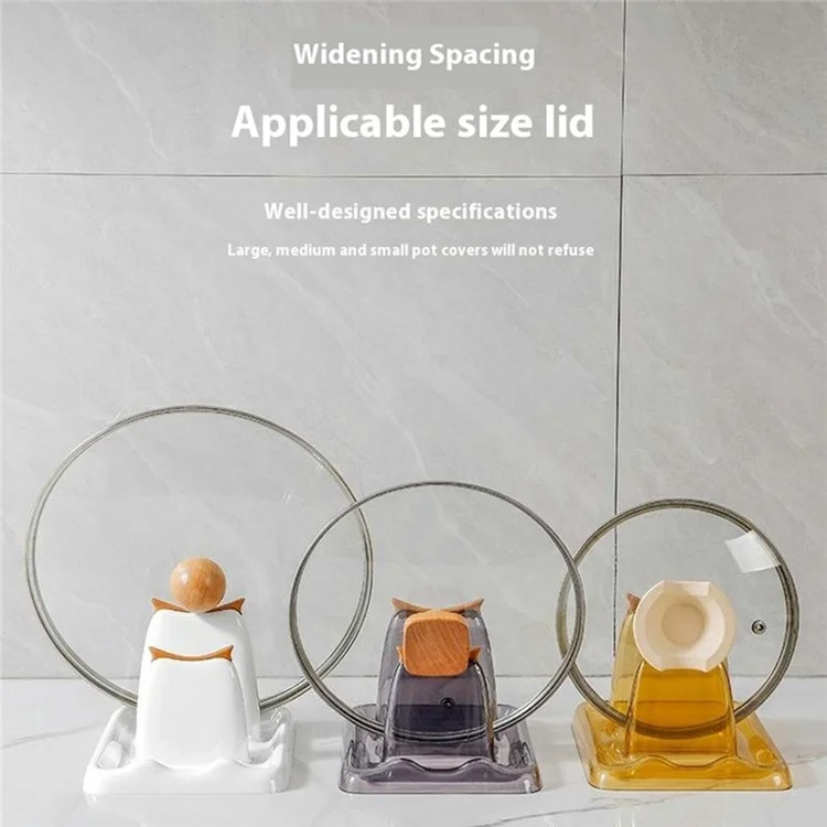 Pot Lid Rack Kitchen Organizer Utensil Holder PET Silicone Countertop Storage Cutting Board Stand - White
