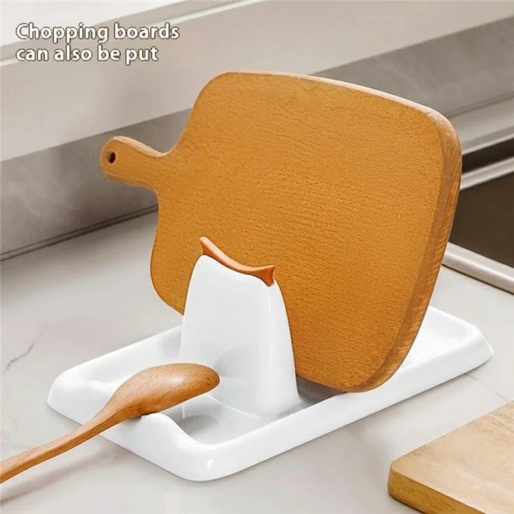 Pot Lid Rack Kitchen Organizer Utensil Holder PET Silicone Countertop Storage Cutting Board Stand - White