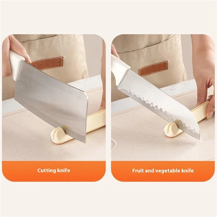 Kitchen Knives Cleavers Sharpener Effortless Cutting Chopping Safe Hand Guard - Orange