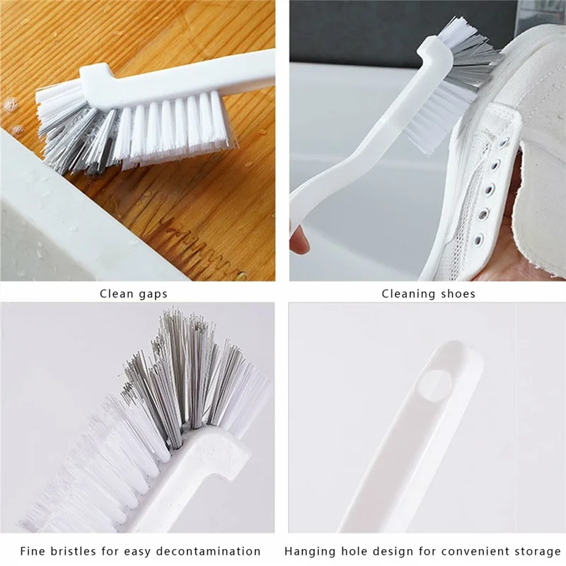 Angled Crevice Brush Long Handle Soft Bristle Kitchen Sink Window Track Car Vent Multi-Purpose Cleaning Tool
