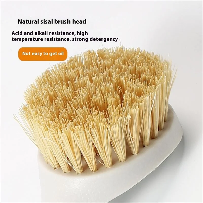 Pot Scrubber Brush with Wooden Handle Dishes Pans Sinks Kitchen Cleaning Tool