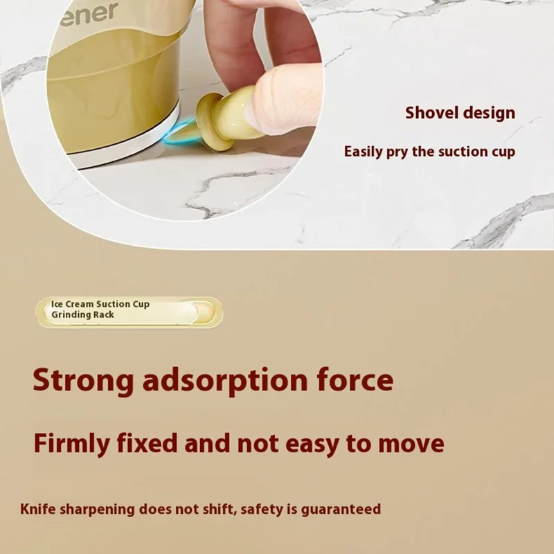 Portable Ice Cream Shaped Suction Cup Kitchen Knife Sharpener Tungsten Steel Whetstone - Pink