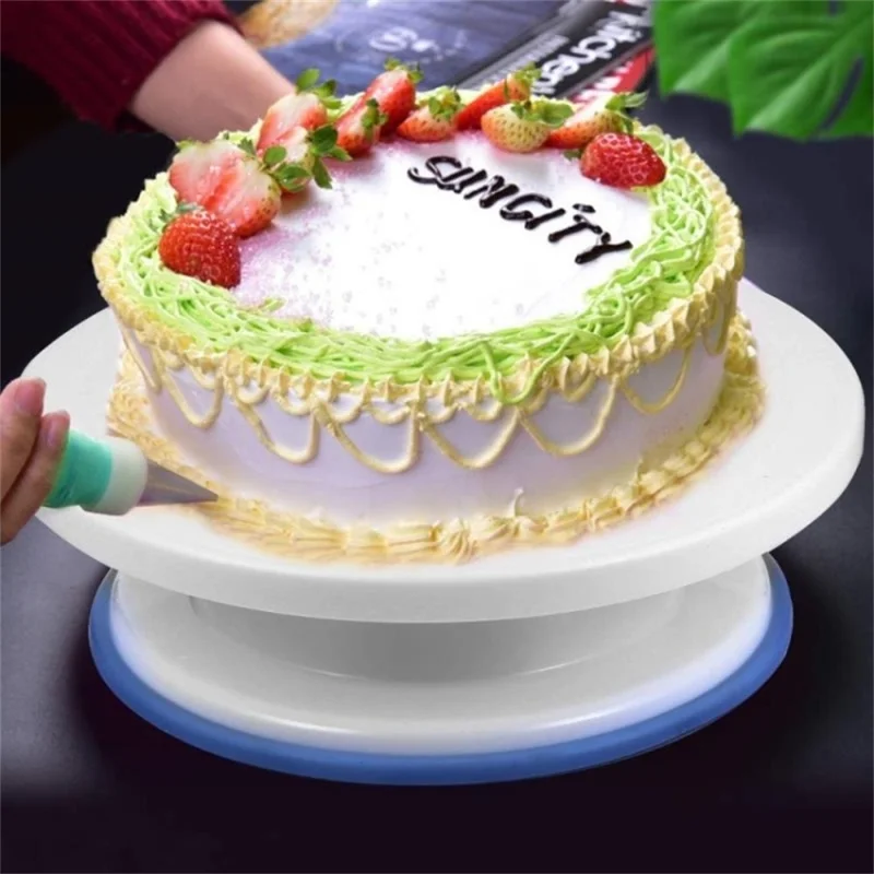 Set da 60 pezzi per decorazione torte con piatto girevole, beccucci per decorazione, sacche in silicone, kit fai-da-te per pasticceria (Senza certificazione FDA)