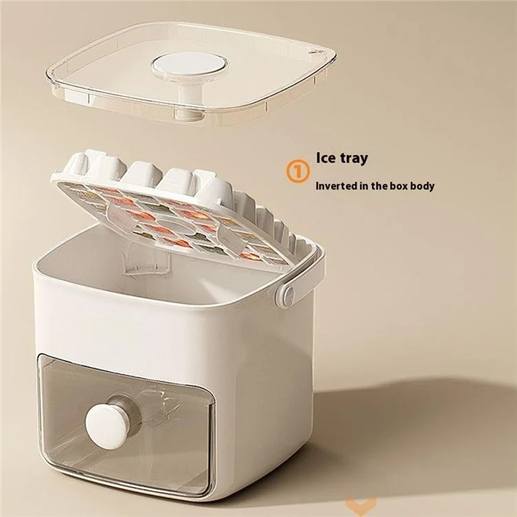 48 Grid Ice Block Tray with Easy Release Button Large Capacity Ice Maker Box for Home / Party Use - White