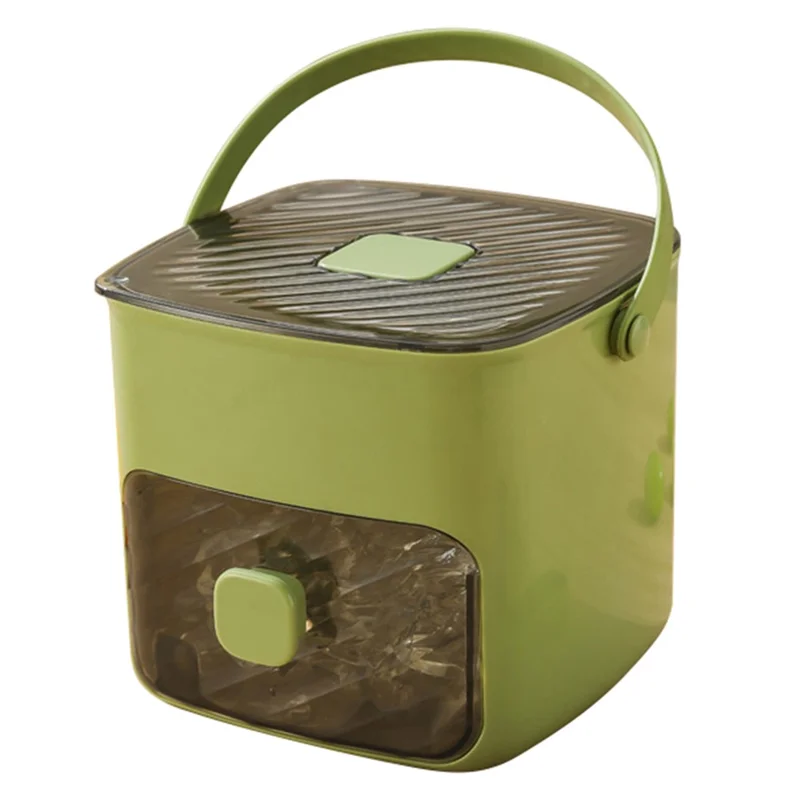 48 Grid Ice Block Tray with Easy Release Button Large Capacity Ice Maker Box for Home / Party Use - Matcha Green