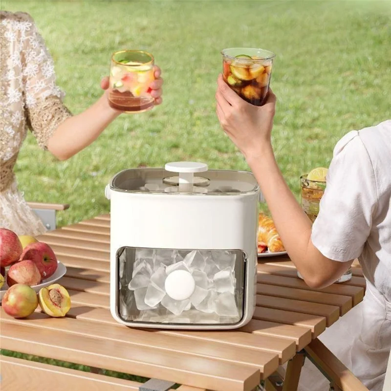 48 Grid Ice Block Tray with Easy Release Button Large Capacity Ice Maker Box for Home / Party Use - Matcha Green