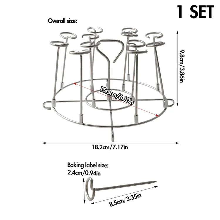 Supporto per Griglia Verticale in Acciaio Inossidabile 304 per Friggitrice ad Aria, Forno, Microonde e Barbecue - Supporto per Spiedini (Senza Certificazione FDA)