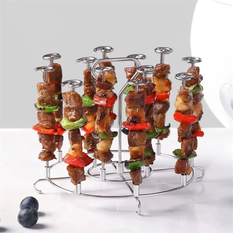 Supporto per Griglia Verticale in Acciaio Inossidabile 304 per Friggitrice ad Aria, Forno, Microonde e Barbecue - Supporto per Spiedini (Senza Certificazione FDA)