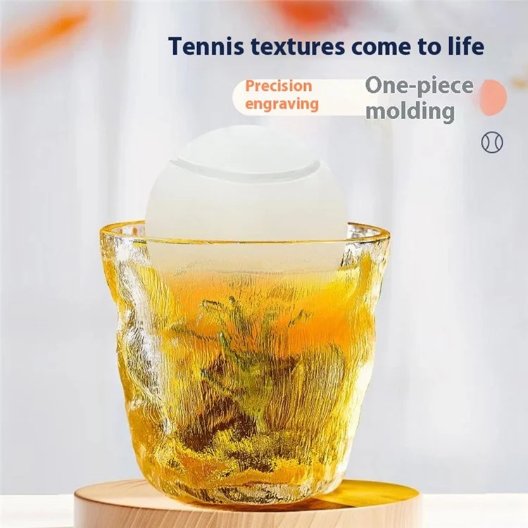 Moule à glaçons en silicone en forme de 6 balles de tennis pour whisky et cocktails (Sans BPA, homologué FDA / LFGB) - Noir
