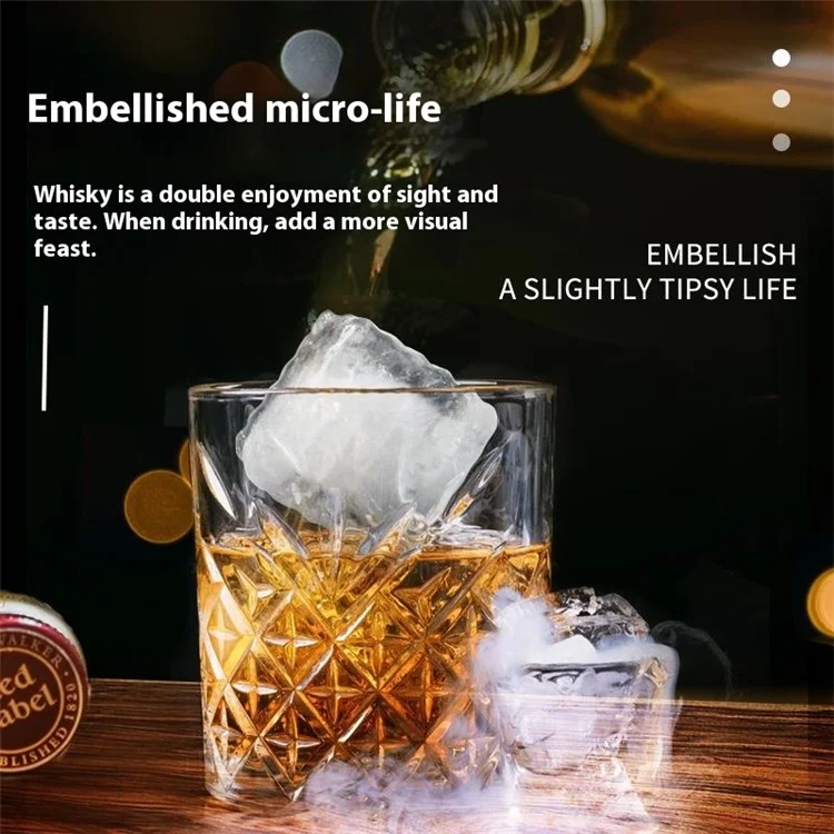 6 Cavity Silicone Ice Cube Tray for Whiskey Cocktails Leak Proof Ice Ball Mold (BPA Free, FDA / LFGB Certified) - Grey