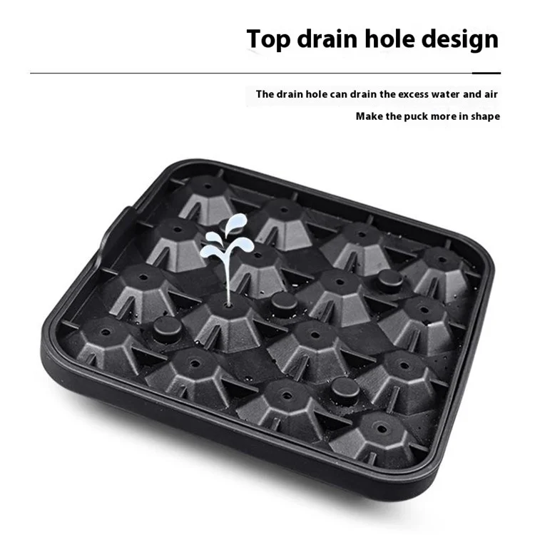 16 Cavity Diamond Shape Ice Cube Tray Silicone Ice Maker Mold Kitchen Gadget (BPA Free, FDA / LFGB Certified) - Black