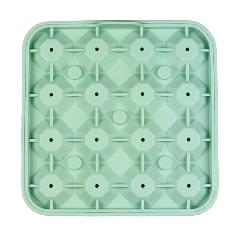 16 Cavity Diamond Shape Ice Cube Tray Silicone Ice Maker Mold Kitchen Gadget (BPA Free, FDA / LFGB Certified) - Green