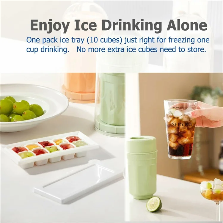 Cubetti di ghiaccio a rotazione 081 Twist Maker Cup per bevande e whisky, senza coperchio antipolvere (senza BPA, no FDA) - Verde