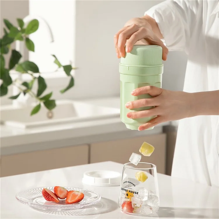 Cubetti di ghiaccio a rotazione 081 Twist Maker Cup per bevande e whisky, senza coperchio antipolvere (senza BPA, no FDA) - Verde